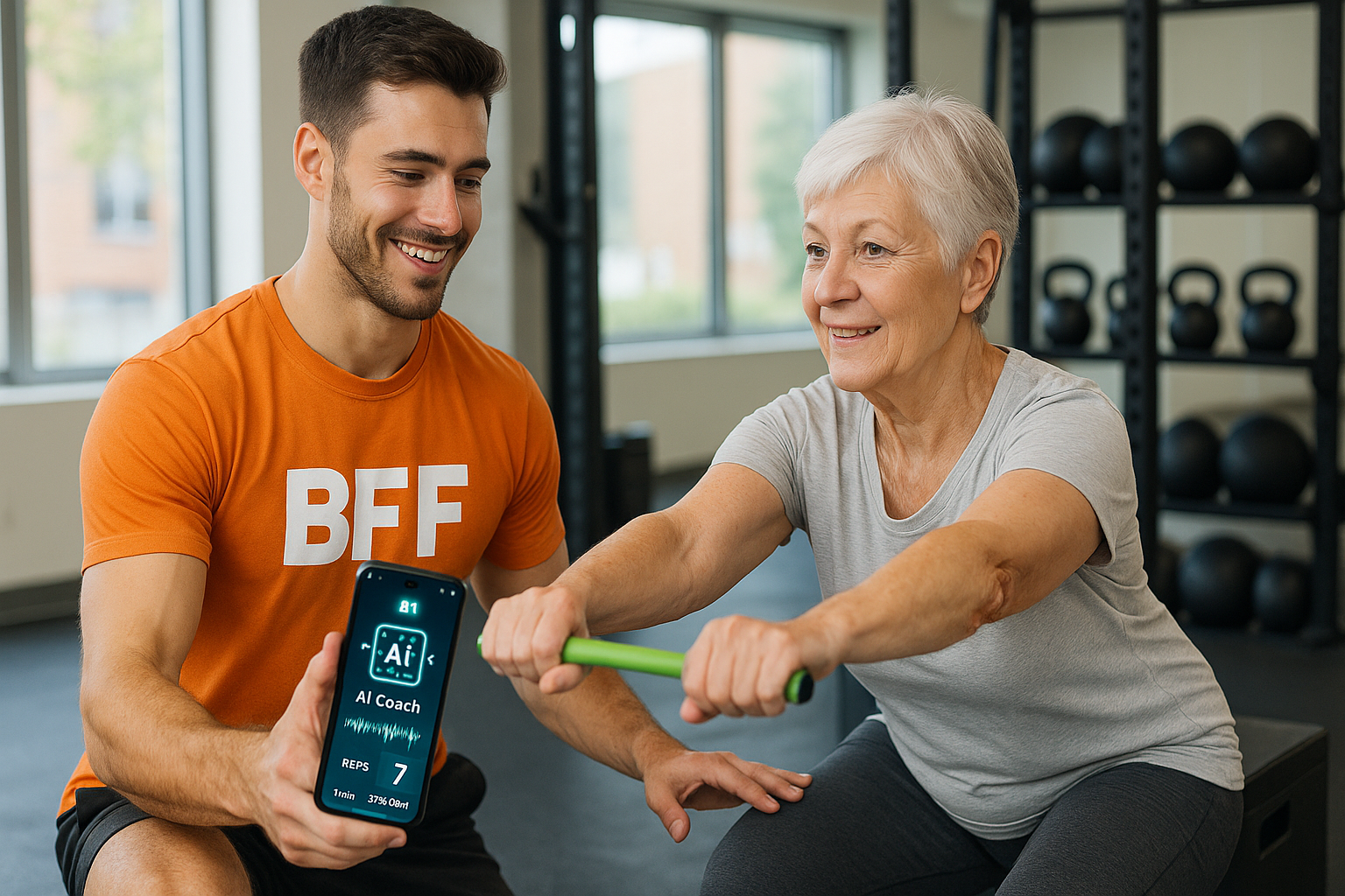 Fitness training session showing personalized solutions