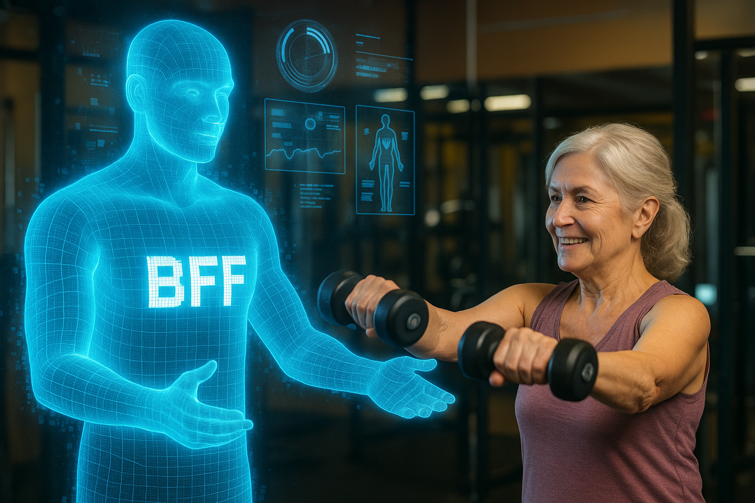 Person using phone to analyze movement patterns with AI technology